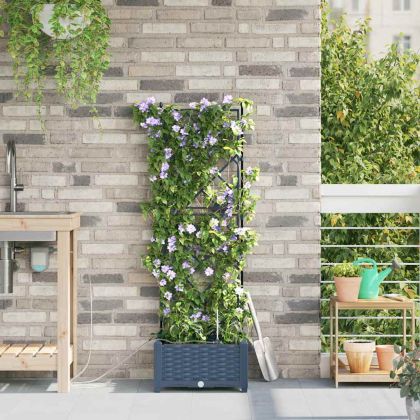 Градински саксии Сив 40 x 40 x 126 см Стомана