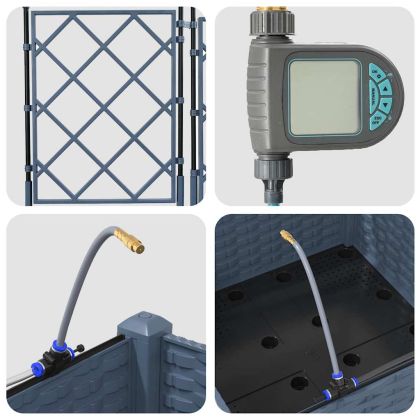 Градински саксии Сив 40 x 40 x 126 см Стомана