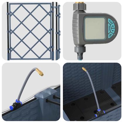 Градински саксии Сив 120 x 40 x 142 cm Стомана