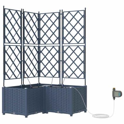 Градински саксии Сив 80 x 80 x 142 см Стомана