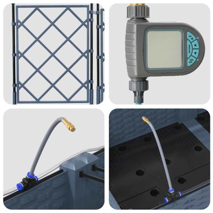 Градински саксии Сив 120 x 120 x 126 см Стомана