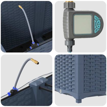 Градински саксии Сив 160 x 40 x 52 см Стомана