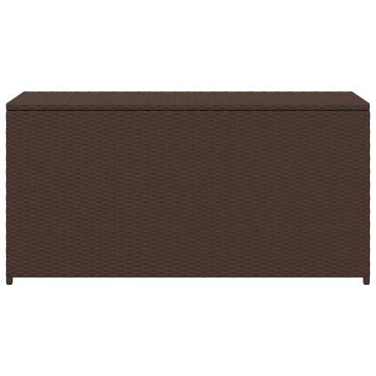 Градински сандък за съхранение, кафяв, 120x50x60 см, полиратан