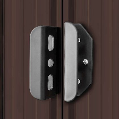 Градинска барака за съхранение, кафява, 194x121x181 см, стомана