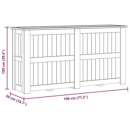 Повдигната леха, 196x50x100 см, импрегнирано борово дърво