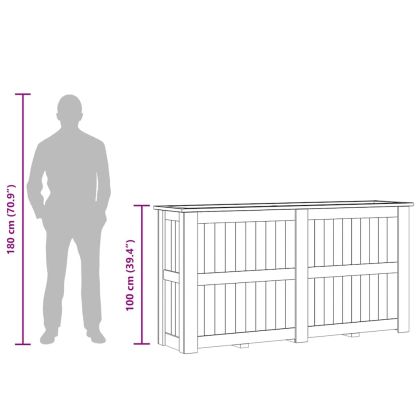 Повдигната леха, 196x50x100 см, импрегнирано борово дърво