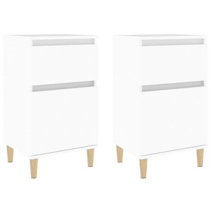 Нощни шкафчета, 2 бр, бяло, 40x35x70 см
