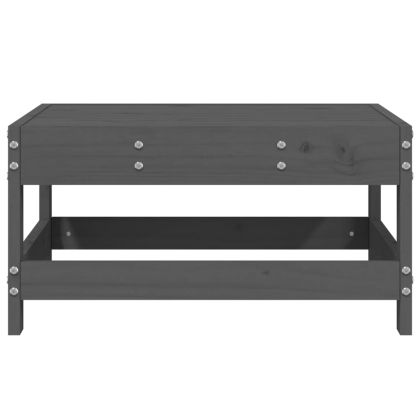 Градинска табуретка, сива, борово дърво масив