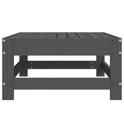 Градинска табуретка, сива, борово дърво масив