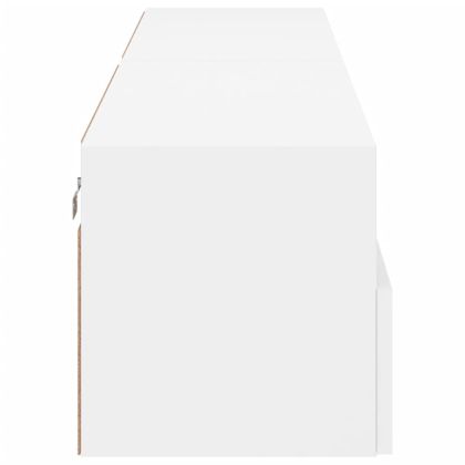 Стенни ТB шкафове, 2 бр, бели, 80x30x30 см, инженерно дърво