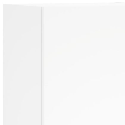 Стенен ТB шкаф, бял, 40,5x30x102 см, инженерно дърво