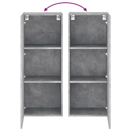 ТВ стенен шкаф, бетонно сив, 40,5x30x102 см, инженерно дърво