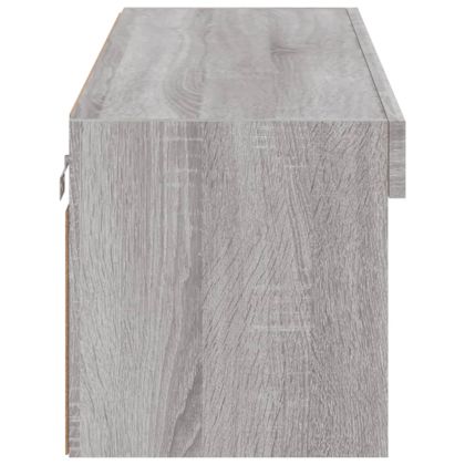 ТВ шкаф с LED осветление, сив сонома, 100x30x30 см