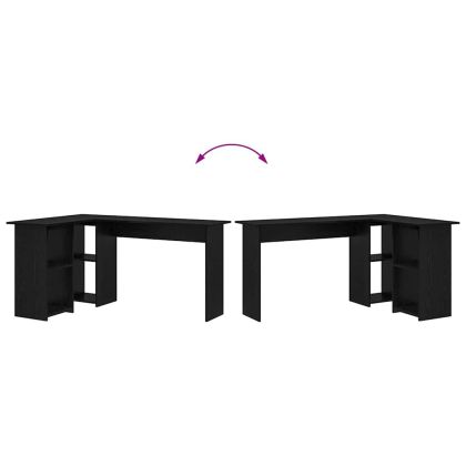 Бюро с рафт Черния дъб 142 x 102 x 73 см Инженерно дърво