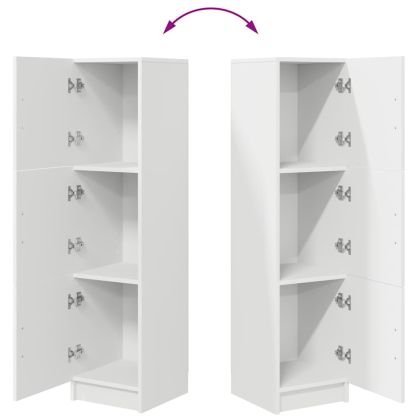 Висок шкаф Бяло 31.5 x 32 x 124 см Инженерно дърво