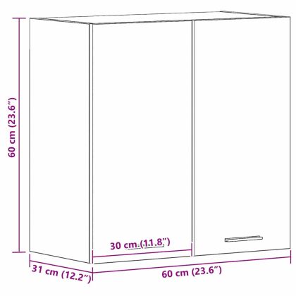 Висящ шкаф Riga Черен дъб 60 x 31 x 60 см Инженерно дърво