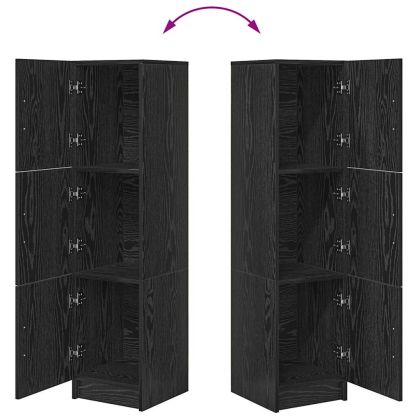 Висок шкаф Черен дъб 31.5 x 32 x 124 см Инженерно дърво