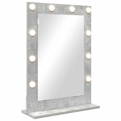 Огледало за грим с огледало Циментено сиво 70 x 50 x 18 см