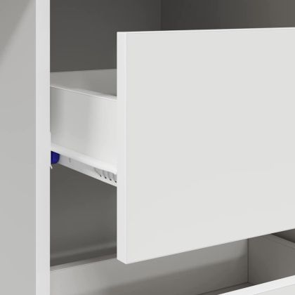 Бюро с чекмедже Бяло 90 x 37.5 x 75 см Инженерно дърво