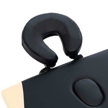 2-зонова сгъваема масажна кушетка, алуминий, черно и бежово