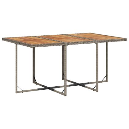 Градински трапезен комплект 7 части с възглавници сив полиратан