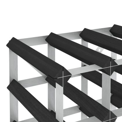 Стойка за вино за 20 бутилки, черна, масивна борова дървесина