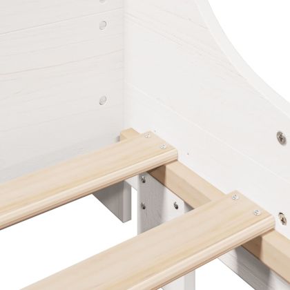 Рамка за легло без матрак, бял, 90x200 см, бор масив