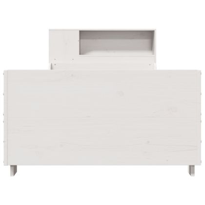 Рамка за легло без матрак, бял, 90x190 см, борово дърво масив