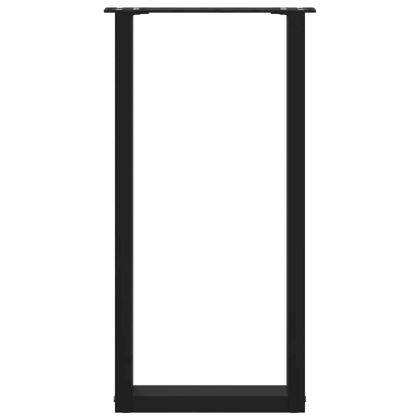 Крака за конзолна маса, U-образни, 2 бр., черни, 28 x (72-73) см, стомана