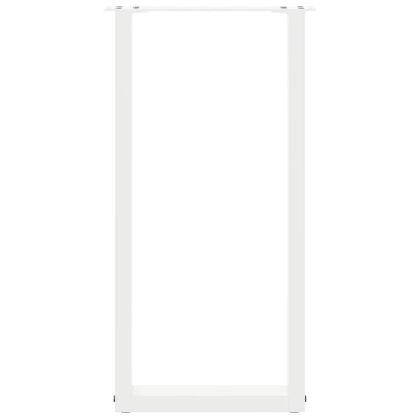 Крака за конзолна маса, U-образни, 2 бр., бели, 28 x (72-73) см, стомана