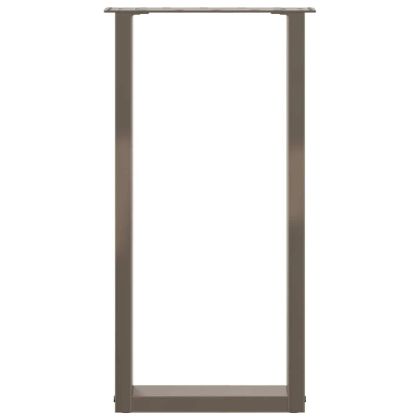 Крака за конзолна маса, U-образни, 2 бр., естествена стомана, 38 x (72-73) см, стомана