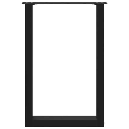 Крака за трапезна маса, U-образни, 2 бр., черни, 50 x (72-73) см, стомана