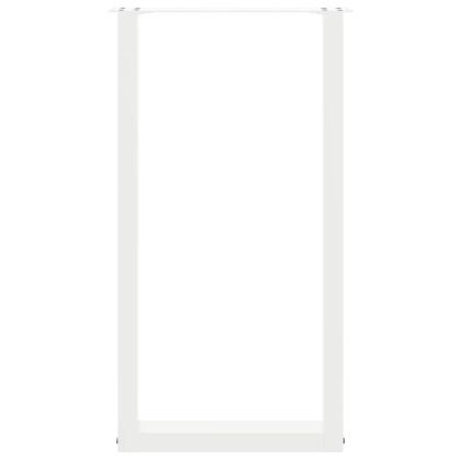 Крака за бар маса, U-образни, 2 бр., бели, 40x(90-91) см, стомана