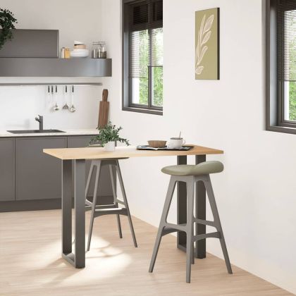 Крака за бар маса, U-образни, 2 бр., антрацит, 40x(90-91) см, стомана