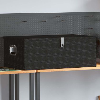 Кутия за съхранение, Черен , 100x55x37 см, алуминий