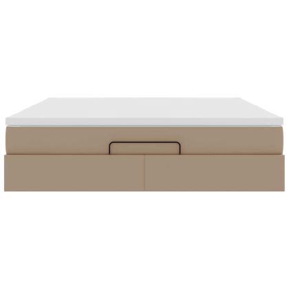 Османска легло с матрак, капучино, 160x200 см, изкуствена кожа