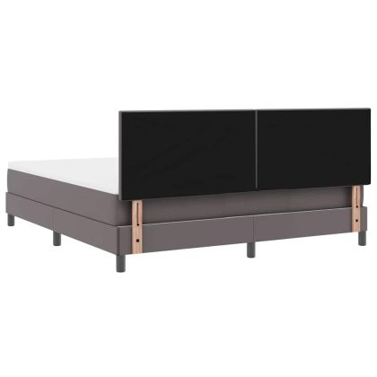 Рамка за легло с матрак с матрак Сив 180 x 200 cm Изкуствена