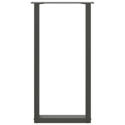 Крака за конзолна маса, U-образни, 2 бр., антрацит, 28 x (72-73) см, стомана