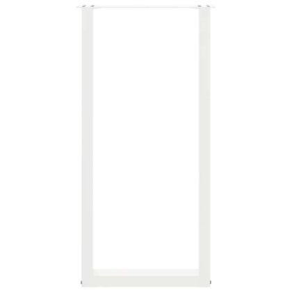 Крака за бар маса, U-образни, 2 бр., бели, 40 x (100-101) см, стомана