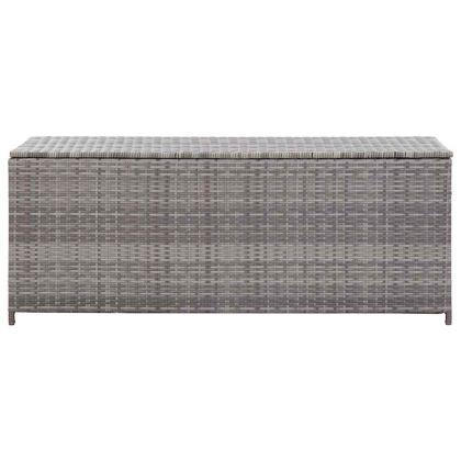 Градински сандък за съхранение, сив, 150x50x60 см, полиратан