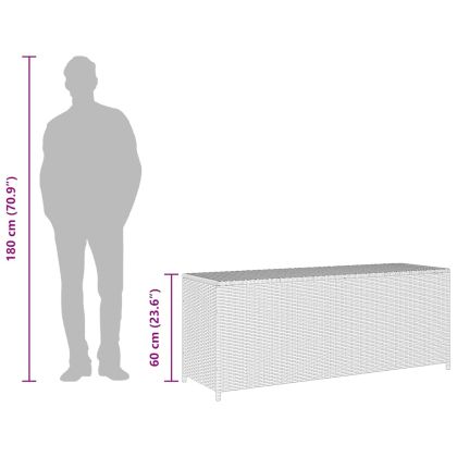 Градински сандък за съхранение, сив, 150x50x60 см, полиратан