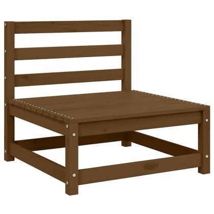 Градински средни дивани, 2 бр, меденокафяви, бор масив