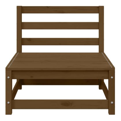 Градински средни дивани, 2 бр, меденокафяви, бор масив