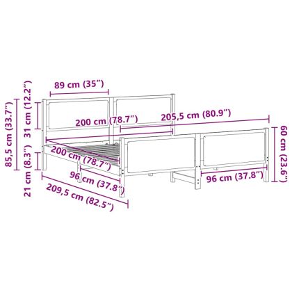 Рамка за легло с таблото Светлосиво 200 x 200 cm текстил
