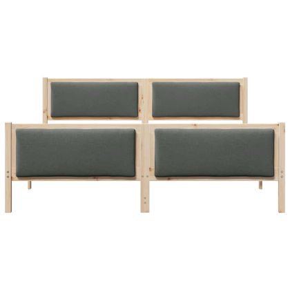 Рамка за легло с таблото Тъмен сив 200 x 200 cm текстил