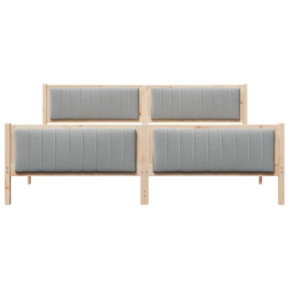 Рамка на леглото с таблото Кафяв и светло сив 200 x 200 cm