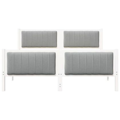 Рамка на леглото с таблото Бял и светлосив 150 x 200 cm