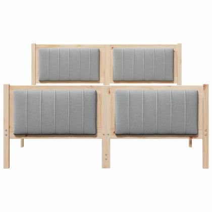 Рамка на леглото с таблото Кафяв и светло сив 140 x 200 cm