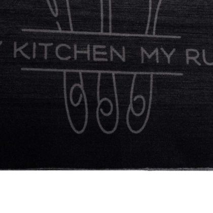 Килим за кухня Прибори за хранене Черно 180 x 60 cm Кадифе