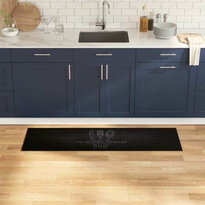 Килим за кухня Черно 150 x 45 см Кадифе